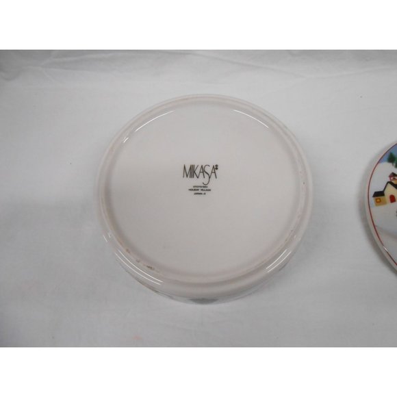 Mikasa Holiday Village Christmas Candy Dish with lid Trinket Box UTO70/683 Japan - Picture 7 of 9